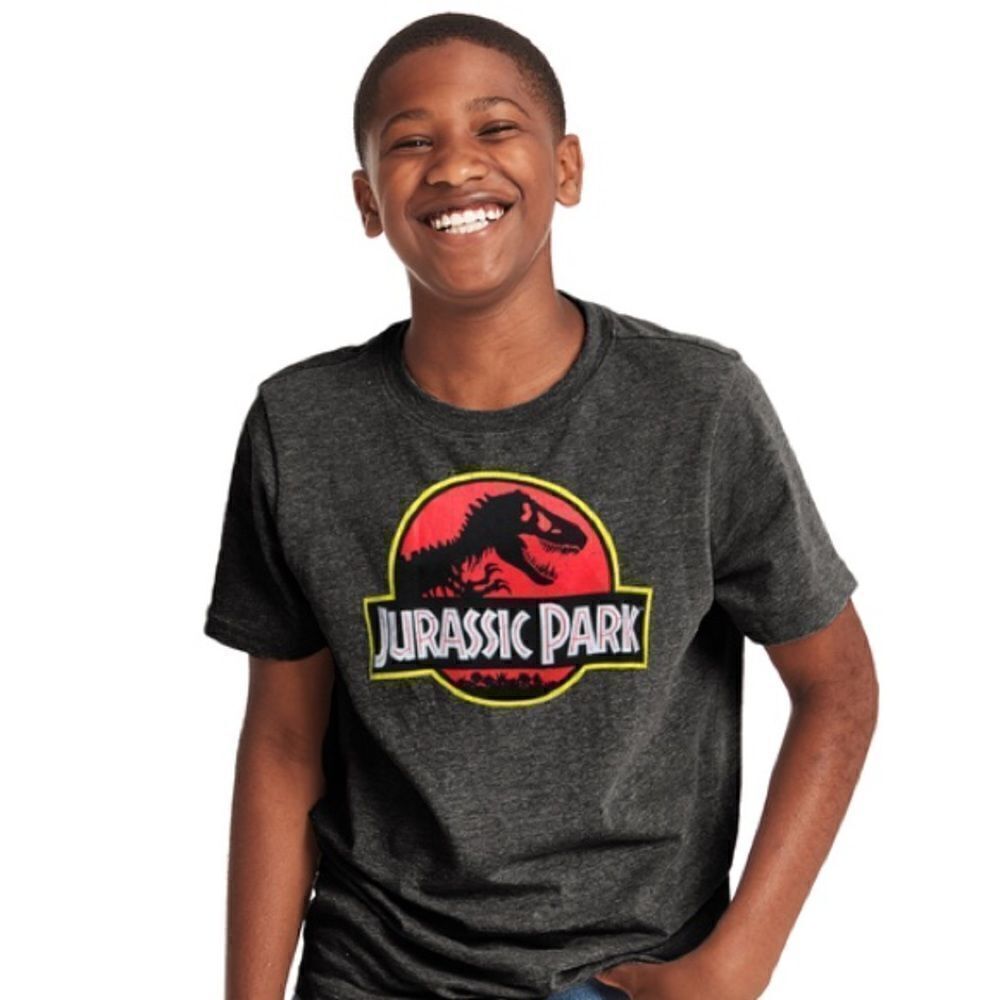 Small Jurassic Park T. rex Tee Gray